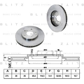 

Диск тормозной передний BLITZ BS0137