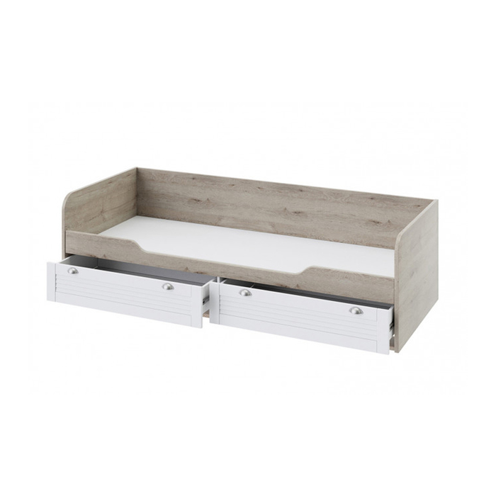 Детская кровать "Ривьера" с 2-мя ящиками, 80х200 см, цвет дуб бонифацио/белый