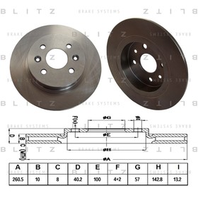 

Диск тормозной задний BLITZ BS0304