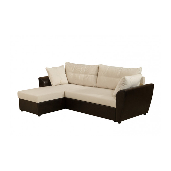 Угловой диван "Марли", универсальный угол, ткань, бежевый