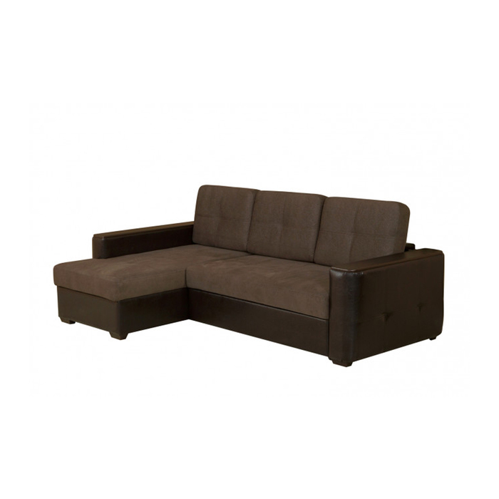 Угловой диван "Мерида", левый угол, ткань, коричневый