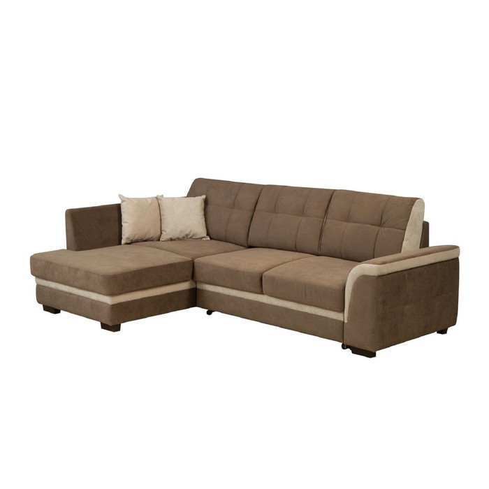 Угловой диван «Денвер», левый угол, обивка бежевая