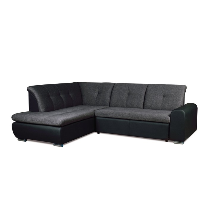 Угловой диван "Кристофер", правый угол, ткань, чёрный