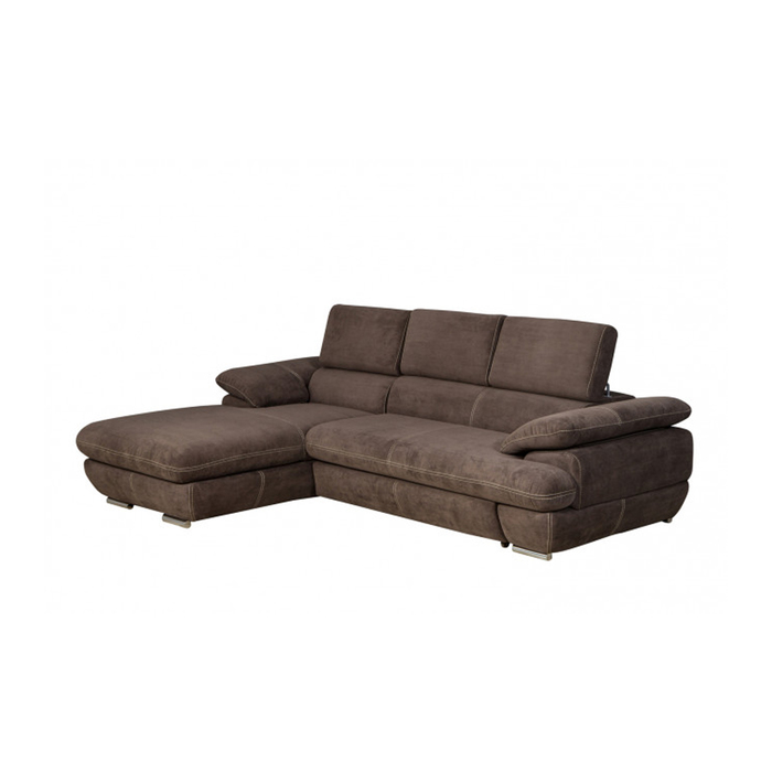 Угловой диван "Саджио", левый угол, ткань, коричневый