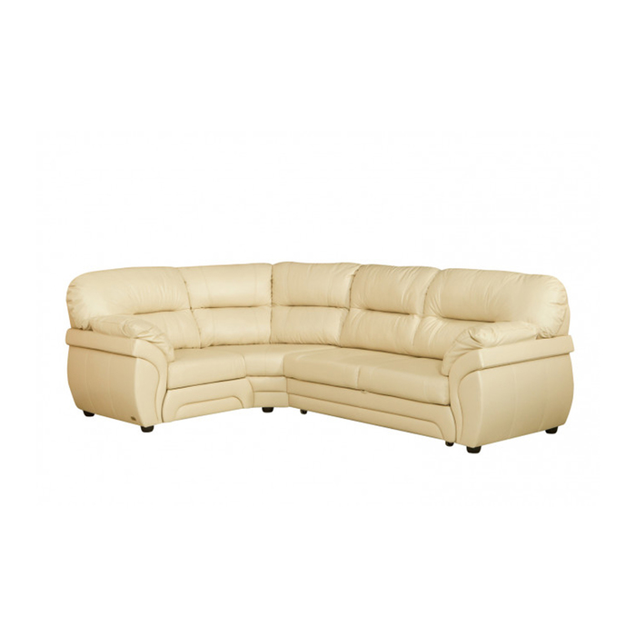 Угловой диван "Бруклин", левый угол, натуральная кожа, бежевый