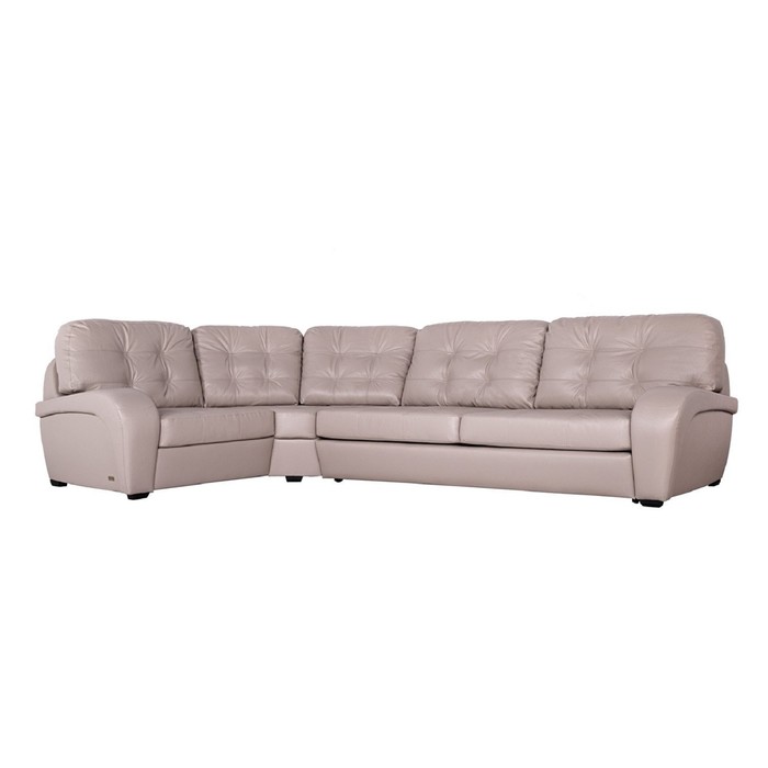 Угловой диван "Монреаль", левый угол, натуральная кожа, бежевый