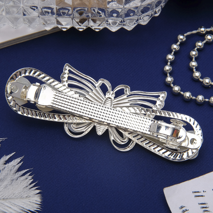 Заколка-автомат "Жемчужная бабочка" микс