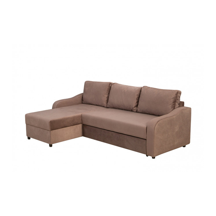 Угловой диван "Лагос", универсальный угол, ткань, коричневый