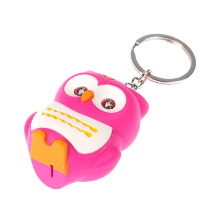 Фонарик кричалка на кольце "Сова" МИКС