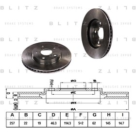

Диск тормозной передний вентилируемый BLITZ BS0362