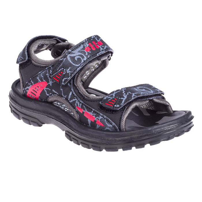 Сандалии для мальчиков арт. В-63338, цвет серый/красный, размер 35