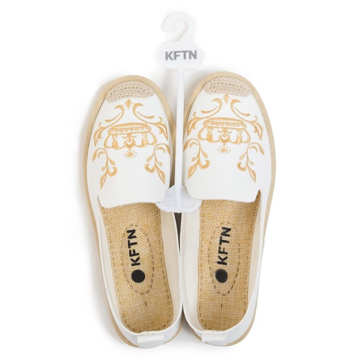 Эспадрильи женские KAFTAN кожзам "Корона", р-р 35, белый