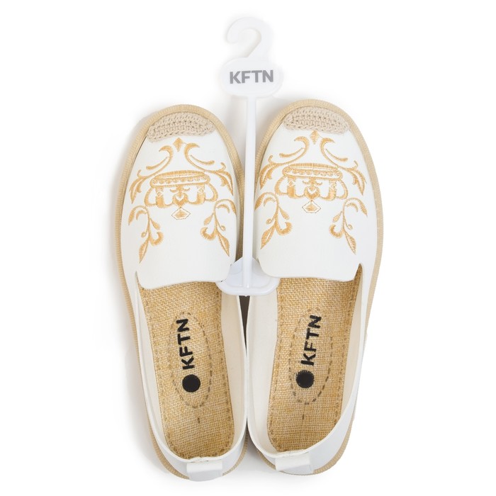 Эспадрильи женские KAFTAN кожзам "Корона", р-р 35, белый