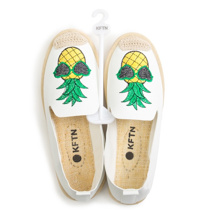 Эспадрильи женские KAFTAN кожзам "Ананас", р-р 35, белый