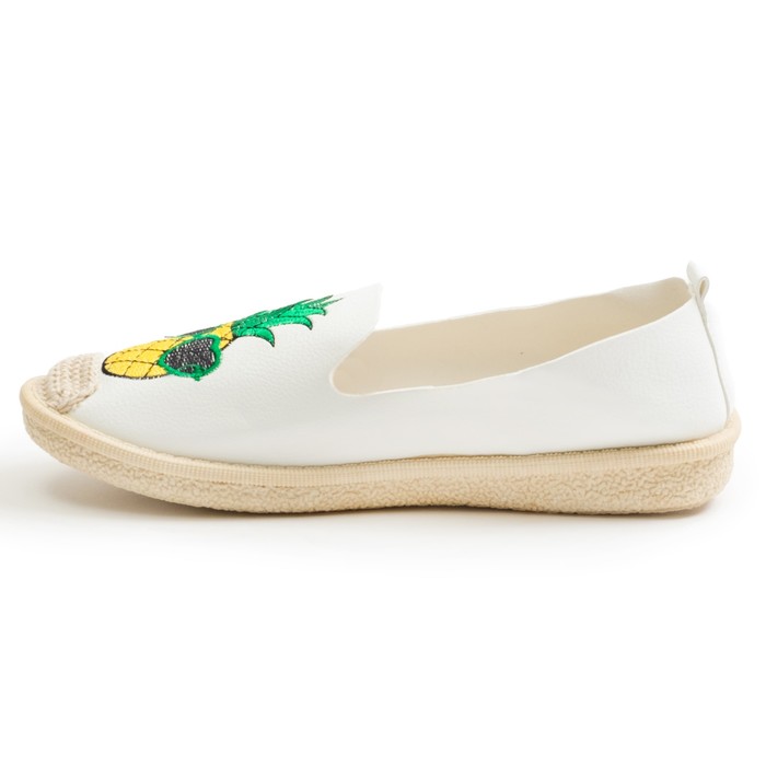 Эспадрильи женские KAFTAN кожзам "Ананас", р-р 40, белый