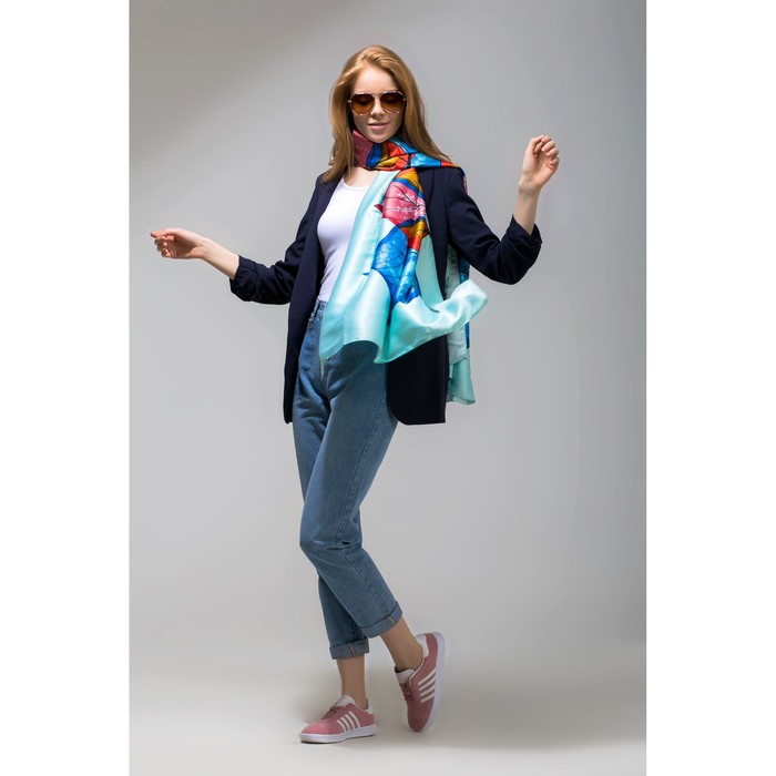 Палантин женский в коробочке MINAKU "Кристин", размер 180х70 см, цвет зелёный