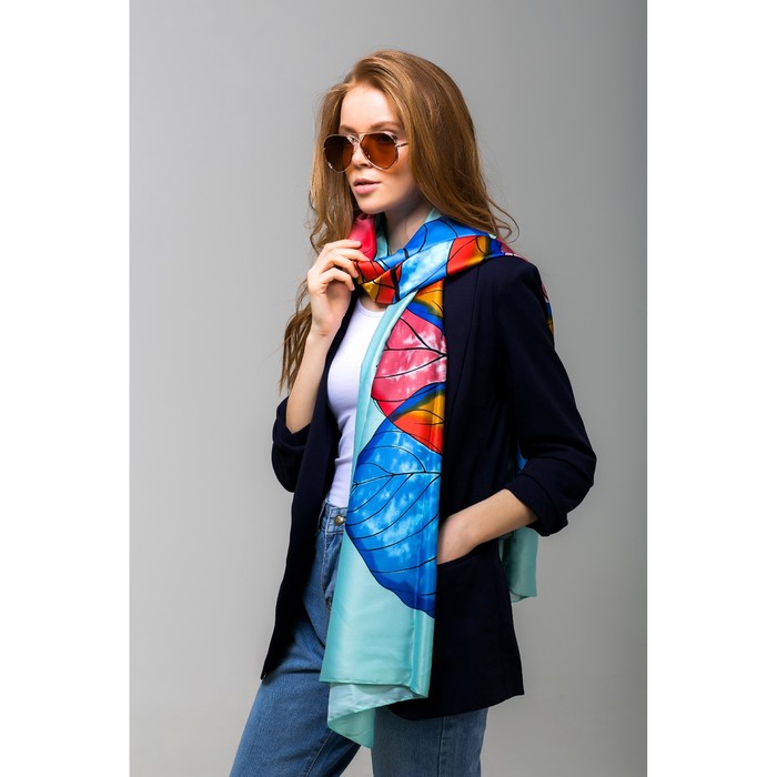 Палантин женский в коробочке MINAKU "Кристин", размер 180х70 см, цвет зелёный