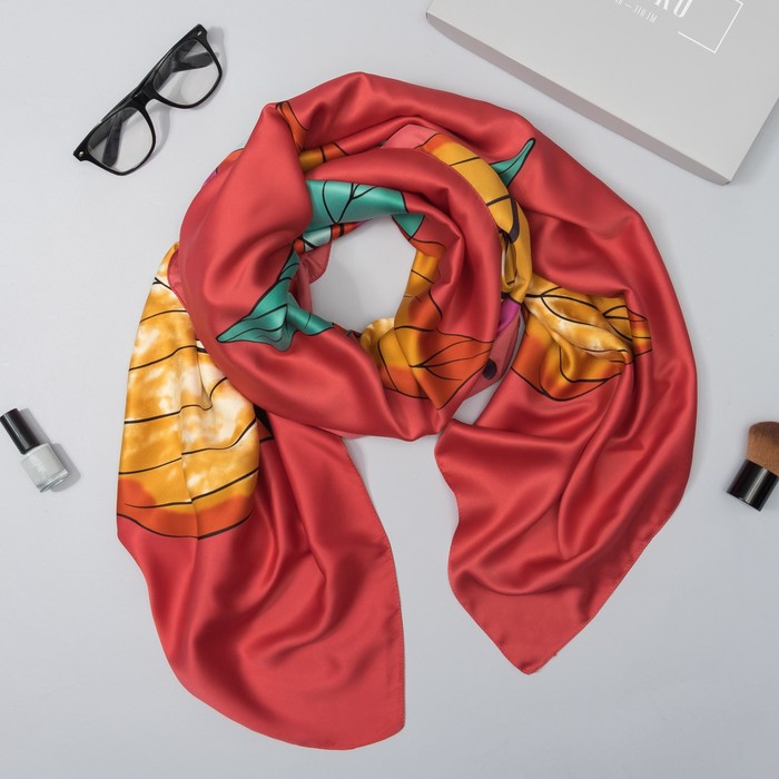 Палантин женский в коробочке MINAKU "Кристин", размер 180х70 см, цвет бордовый