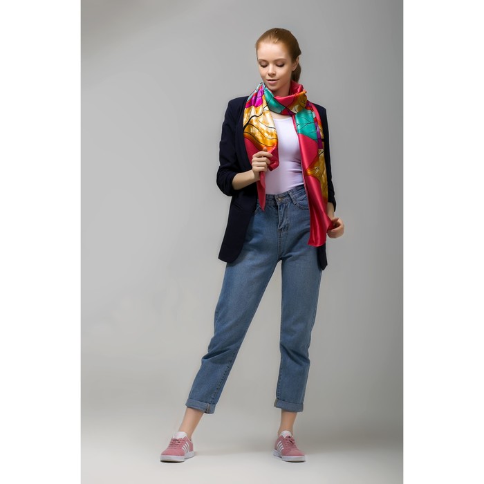 Палантин женский в коробочке MINAKU "Кристин", размер 180х70 см, цвет бордовый