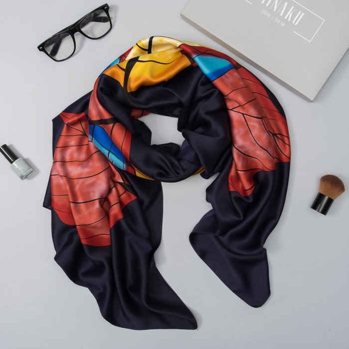 Палантин женский в коробочке MINAKU "Кристин", размер 180х70 см, цвет тёмно-синий