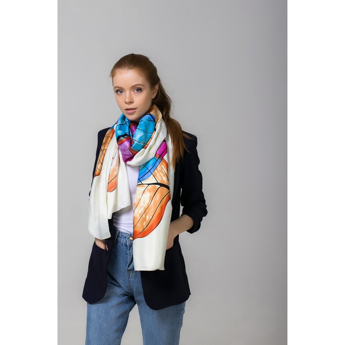 Палантин женский в коробочке MINAKU "Кристин", размер 180х70 см, цвет бежевый