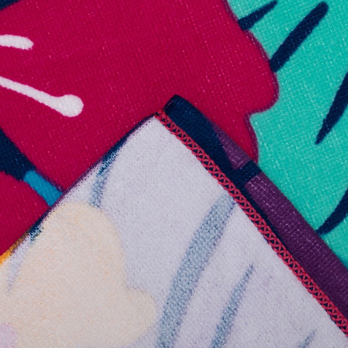 Полотенце пляжное 70*150 см, Летние краски, микрофибра 250гр/м2