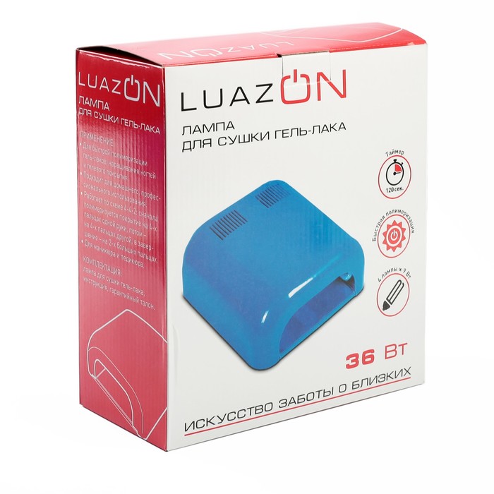 Лампа для гель-лака LuazON LUF-07, UV, 36 Вт, глянцевая, синяя