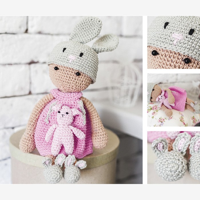 Амигуруми: Мягкая игрушка «Девочка Мила», набор для вязания, 10 × 4 × 14 см