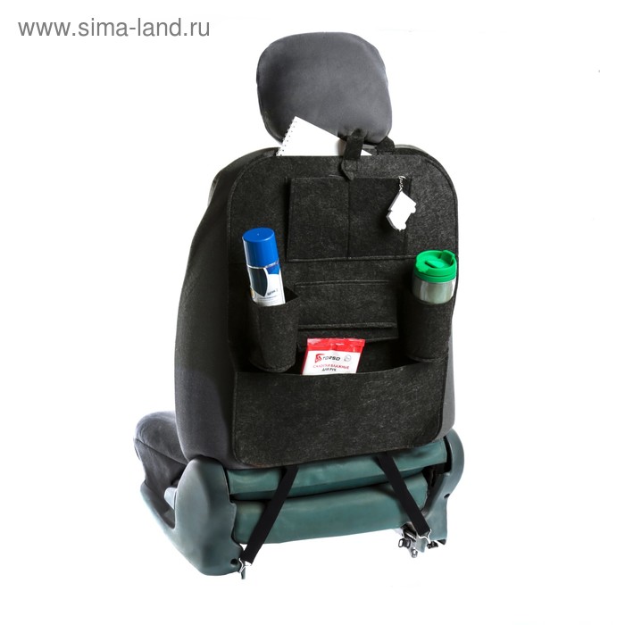 Органайзер на спинку сиденья 55×41 см, темно-серый органайзер на спинку сиденья защита спинки сиденья модель ак 4