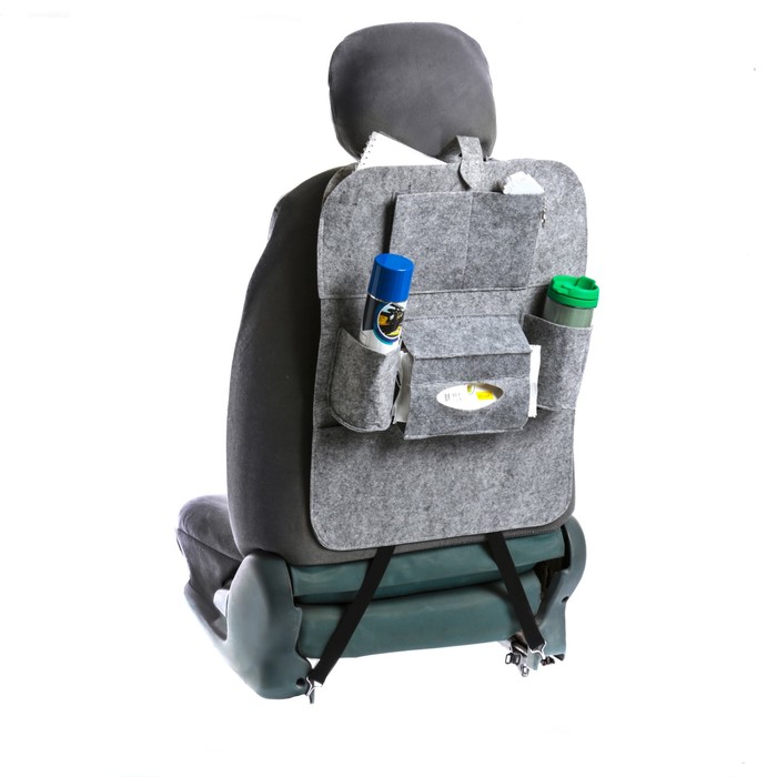 Органайзер на спинку сиденья 55 х 41 см, серый