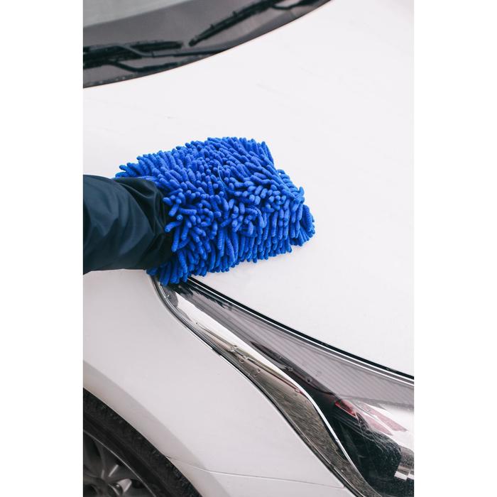 Варежка для мытья авто, микрофибра 24×19×4 см, микс