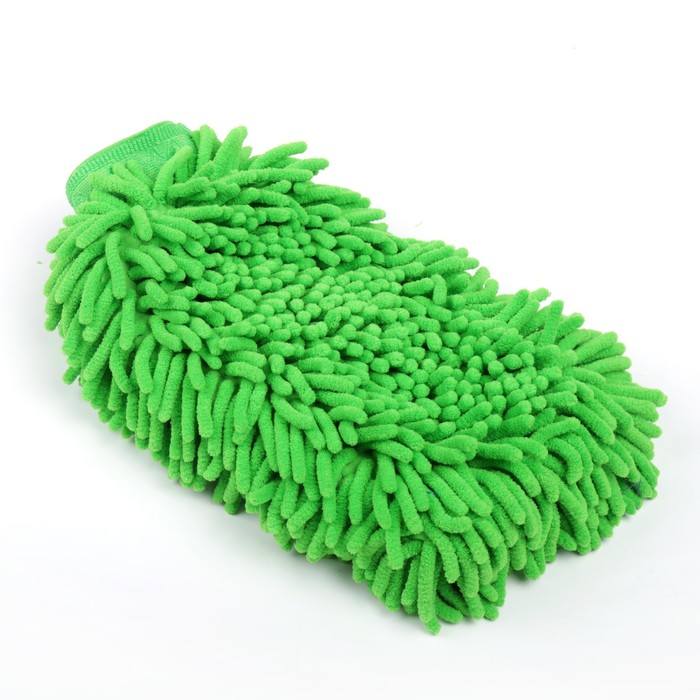 Варежка для мытья, микрофибра, супервпитывающая 32x19 см, микс