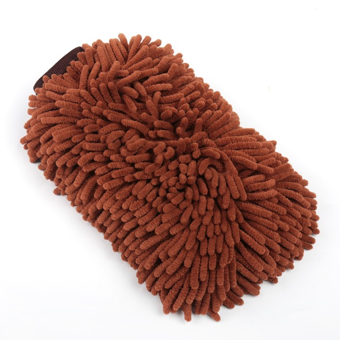 Варежка для мытья, микрофибра, супервпитывающая 32x19 см, микс