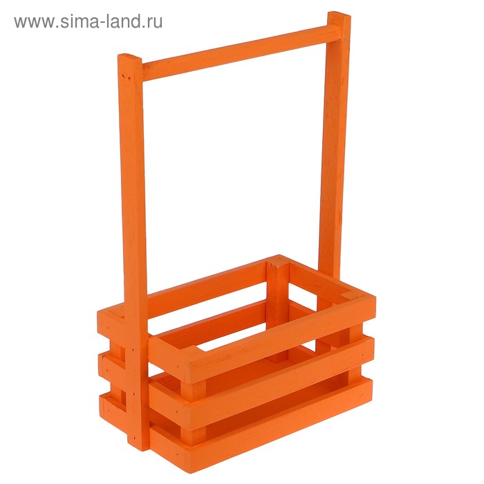

Кашпо деревянное 20×13×34 см "Classic", трёхреечное, с ручкой, оранжевый Дарим Красиво