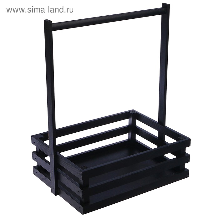 

Кашпо деревянное 30×23×40 см "Classic", трёхреечное, с ручкой, чёрный Дарим Красиво