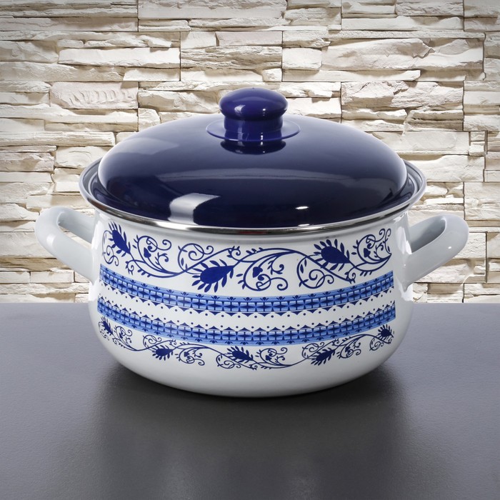 Кастрюля 4 л "Морозко", 20 см, эмалированная крышка