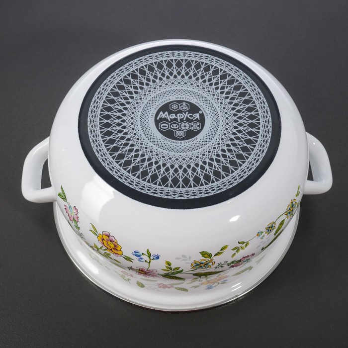 Набор кастрюль "Полевые цветы", 3 предмета: 2 л, 3 л, 4 л, эмалированные крышки