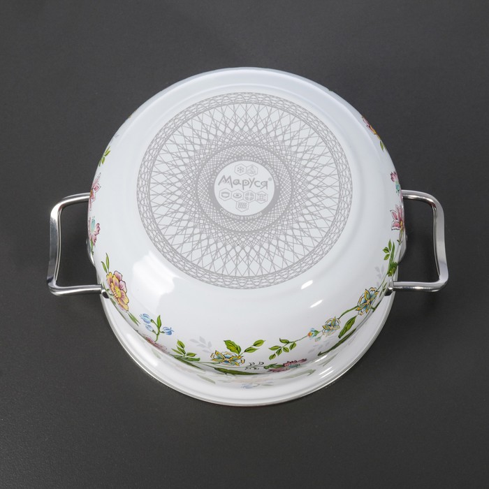 Кастрюля 4 л "Полевые цветы", 20 см, стеклянная крышка