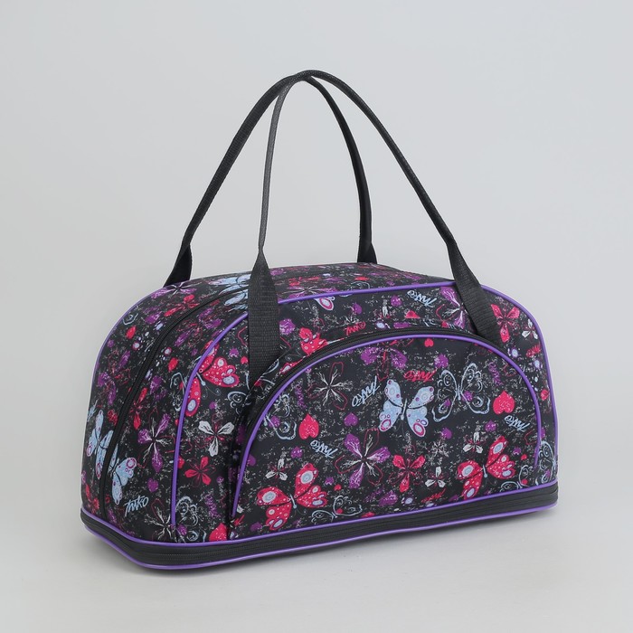 Сумка дорожная "Бабочки", трансформер, 1 отдел на молнии, наружный карман