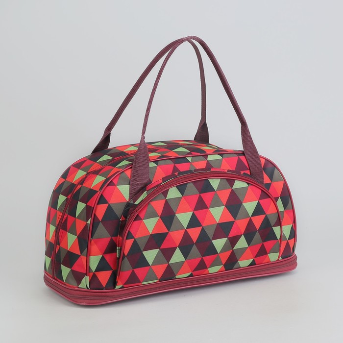 Саквояж "Мозаика", трансформер, 1 отдел на молнии, наружный карман, цвет красный