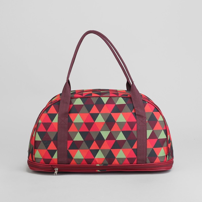 Саквояж "Мозаика", трансформер, 1 отдел на молнии, наружный карман, цвет красный