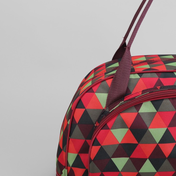 Саквояж "Мозаика", трансформер, 1 отдел на молнии, наружный карман, цвет красный
