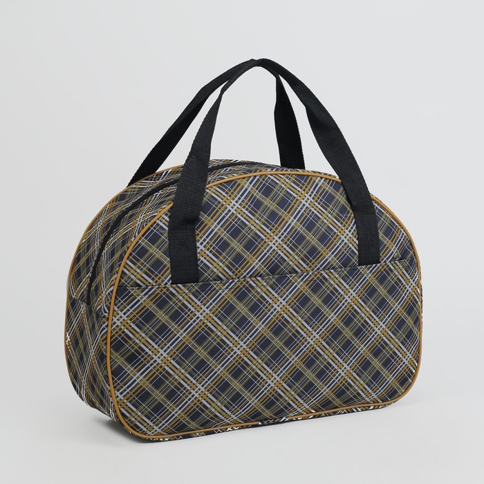 Саквояж «Клетка», отдел на молнии, наружный карман, цвет жёлтый