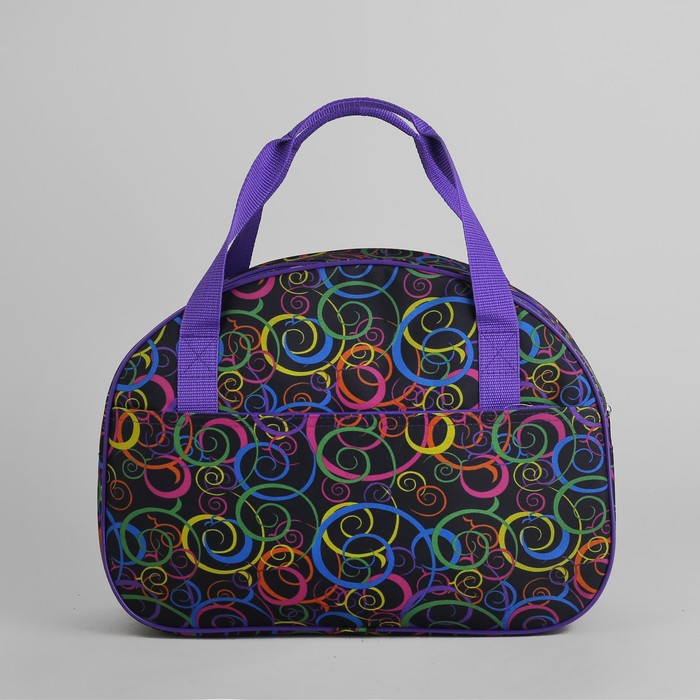 Саквояж «Спирали», отдел на молнии, наружный карман, цвет чёрный