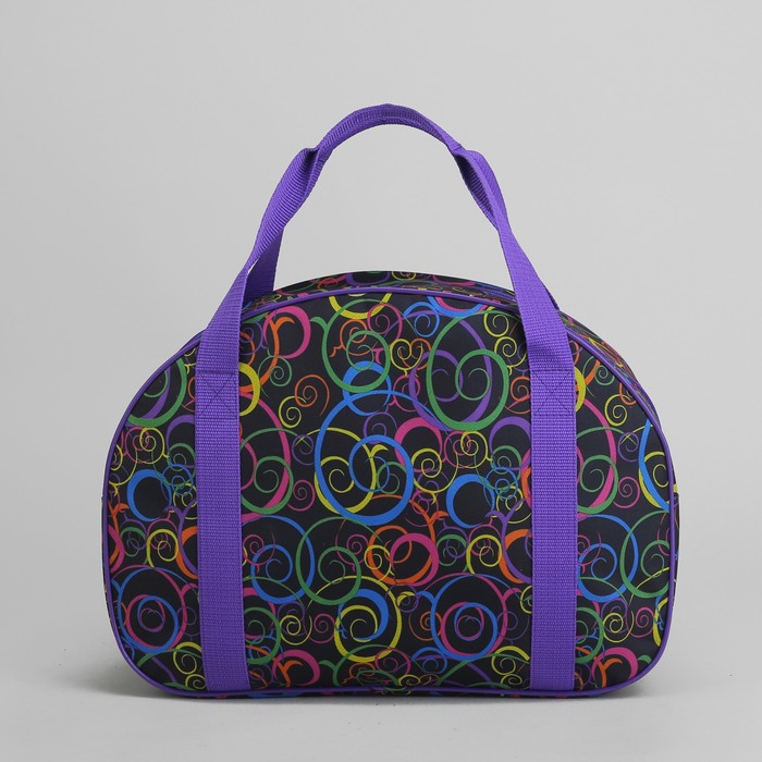 Саквояж «Спирали», отдел на молнии, наружный карман, цвет чёрный