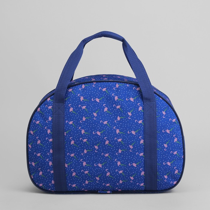 Саквояж «Фламинго», отдел на молнии, наружный карман, цвет ярко-синий