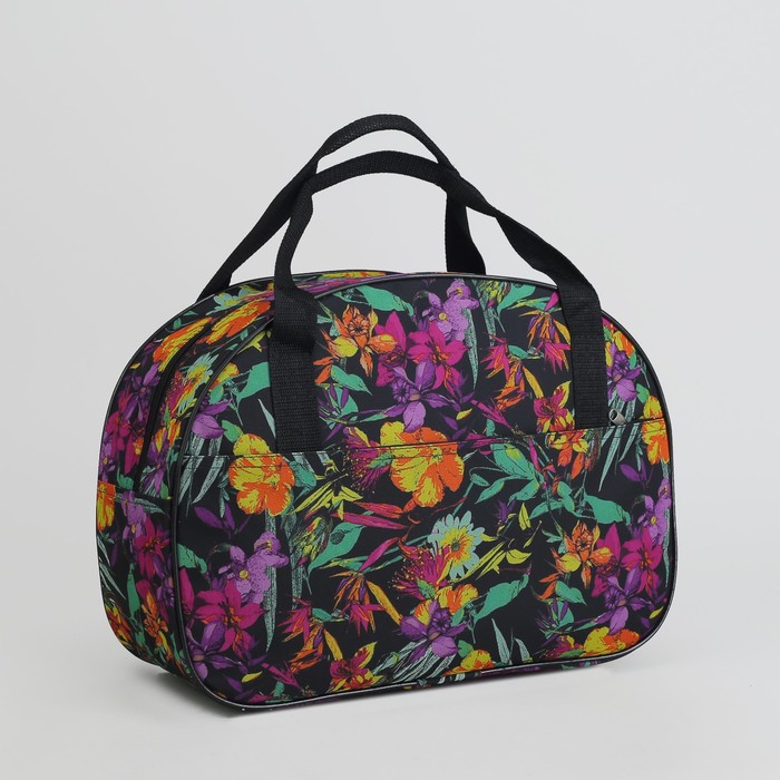 Саквояж «Тропики», отдел на молнии, наружный карман, фуксия яркая