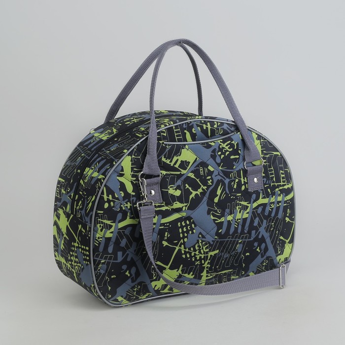 Саквояж, отдел на молнии, наружный карман, длинный ремень, камуфляж/жёлтый