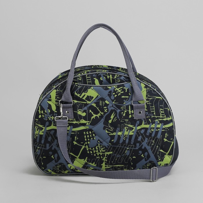 Саквояж, отдел на молнии, наружный карман, длинный ремень, камуфляж/жёлтый