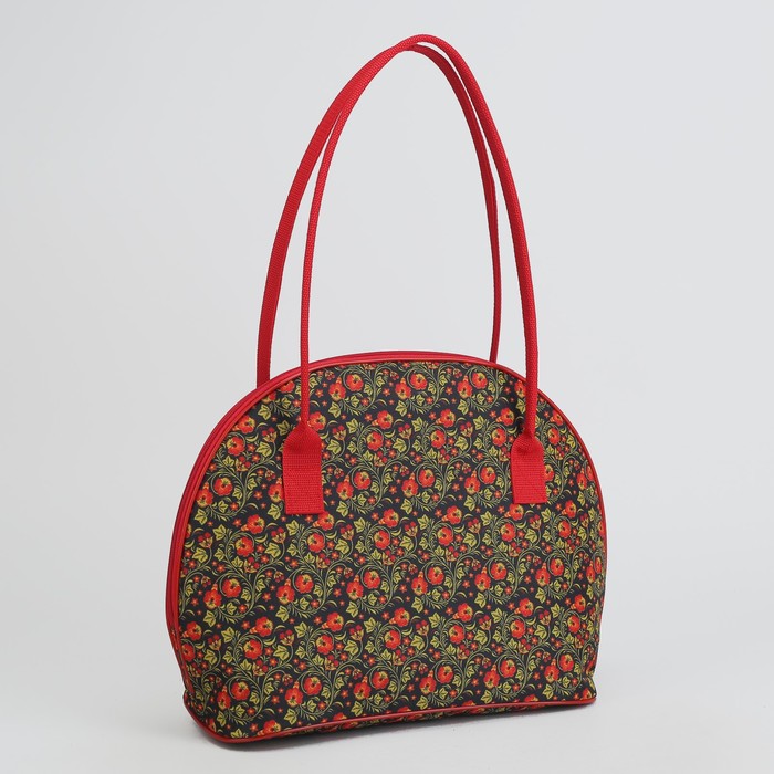 Сумка дорожная, отдел на молнии, наружный карман, цвет жёлтый/хохлома